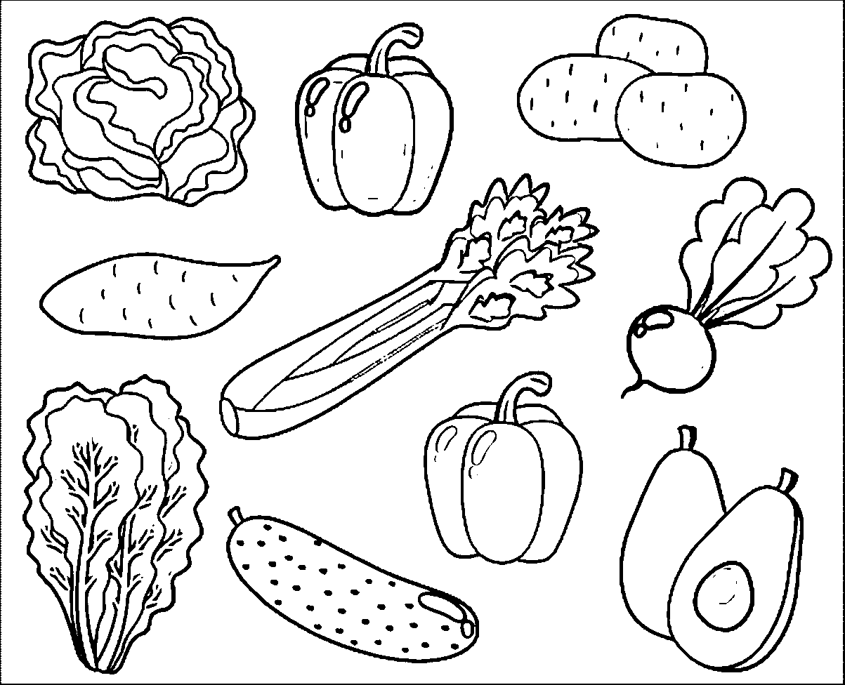 vegetales free coloring pages