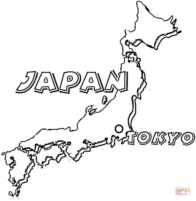 Map Of Japan coloring page | Free Printable Coloring Pages