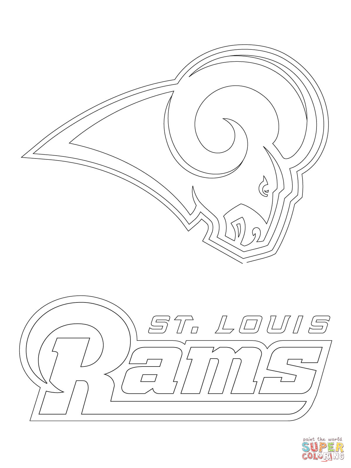 St. Louis Rams Logo coloring page | Free Printable Coloring Pages