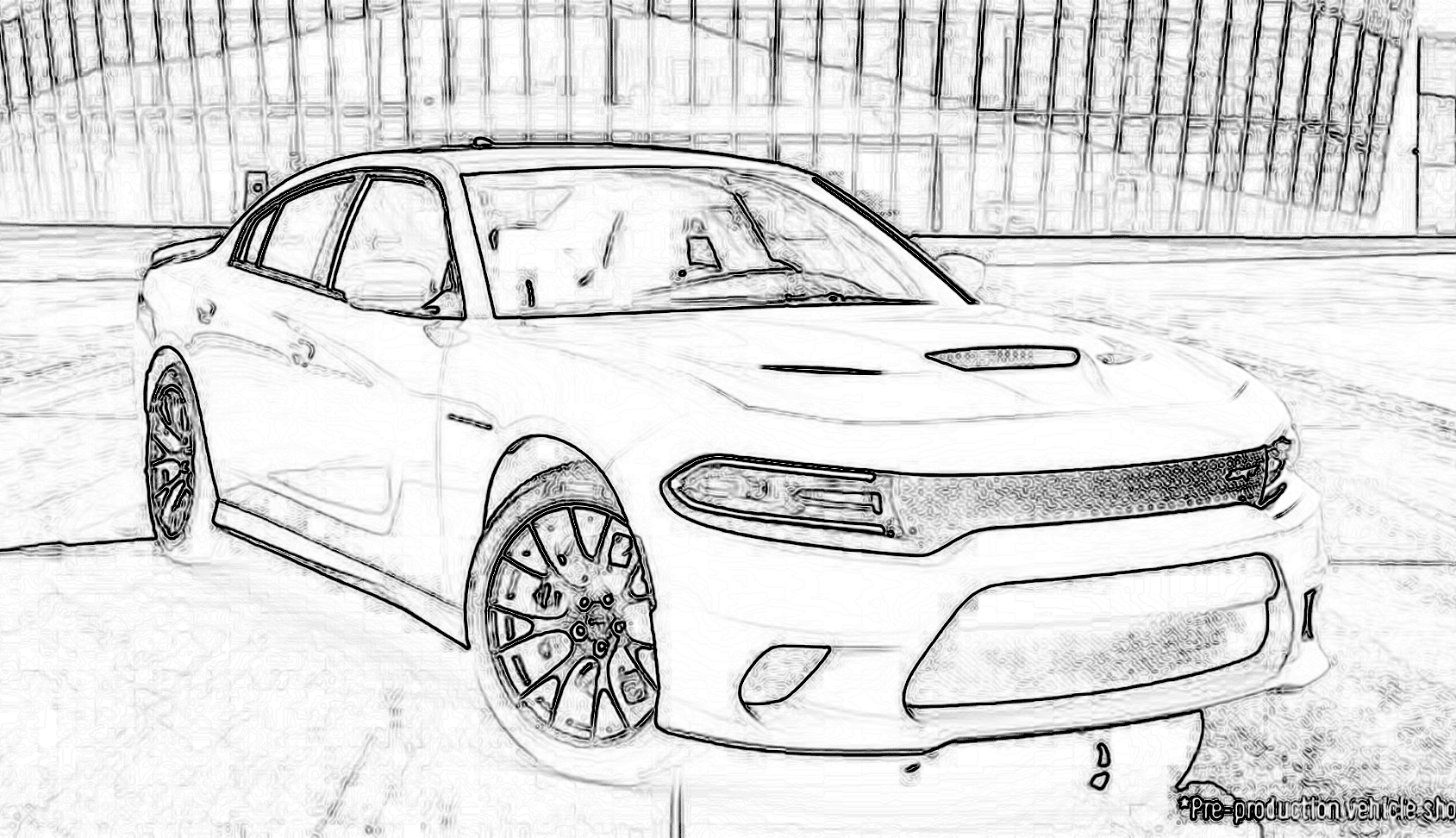 Clip Arts Related To : dodge challenger hellcat coloring pages. view all Do...