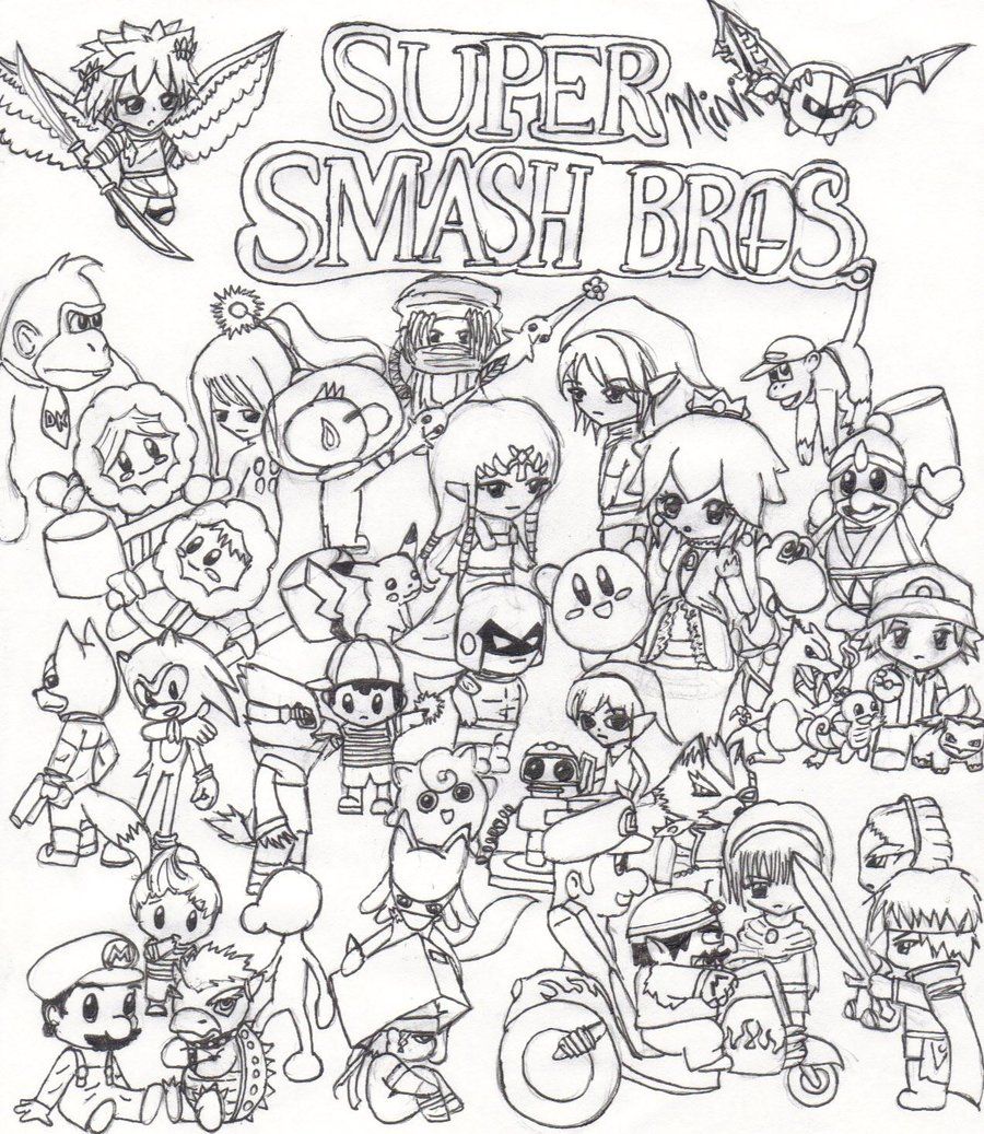 Free Super Smash Brothers Coloring Pages, Download Free Super Smash