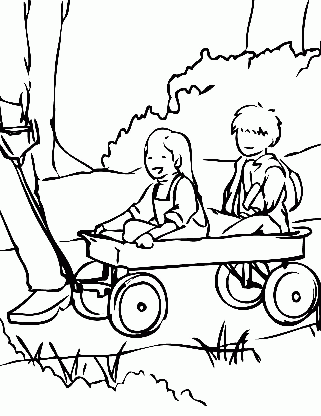 Wagon Coloring Page | Coloring Pages for Kids and for Adults