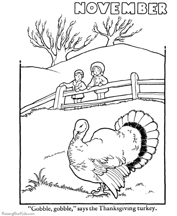 Printable Thanksgiving Turkey Coloring Page