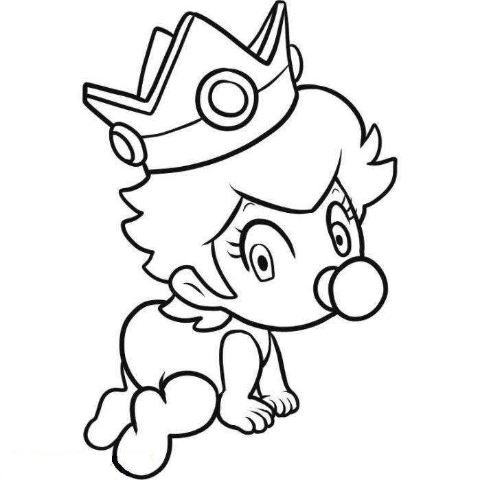 Print Baby Princess Peach Mario Kart Wii Coloring Pages