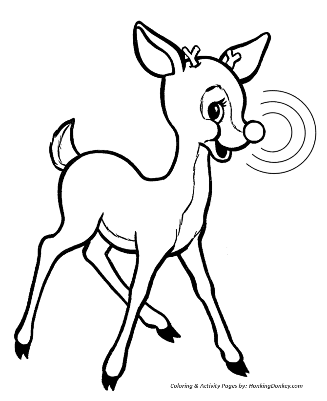 Rudolph the Red Nose Reindeer Coloring Page - Rudolph is smart