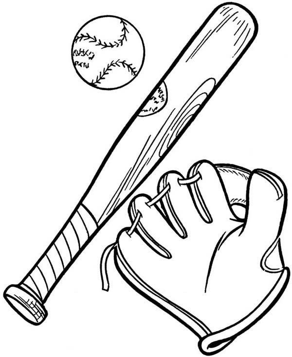 Complete Baseball Gears in MLB Coloring Page | Color Luna