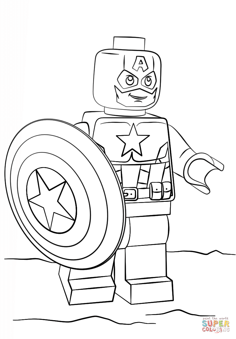 Lego Captain America coloring page | Free Printable Coloring Pages
