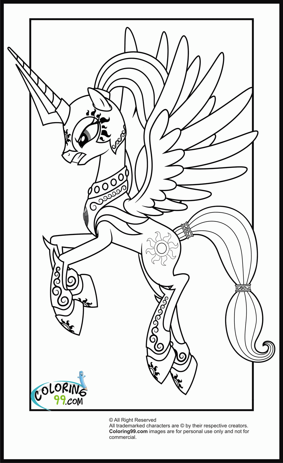 My Little Pony Princess Celestia Coloring Pages 