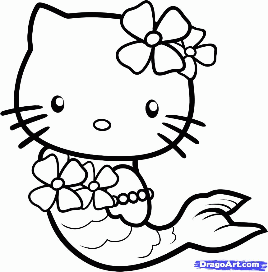 Free Printable Princess Hello Kitty Coloring Pages