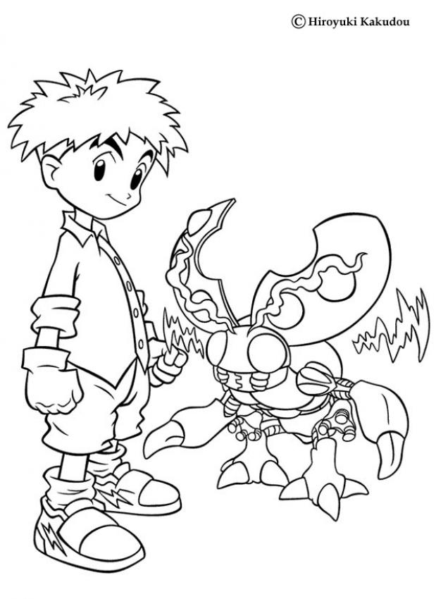 DIGIMON coloring pages - Izzy and Tentomon