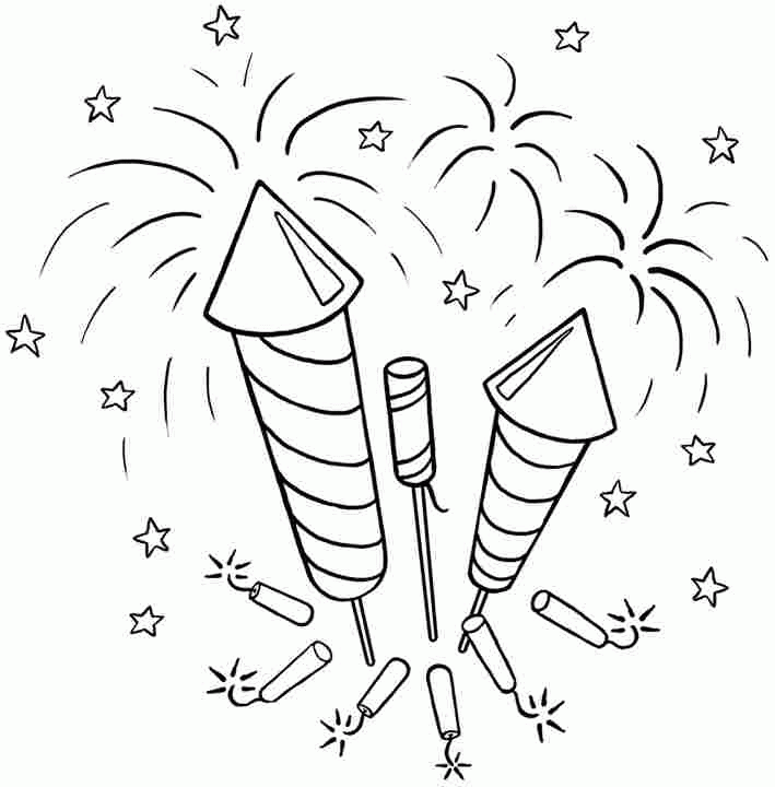 New Year Fireworks Colouring Pages Free Printable For Toddler