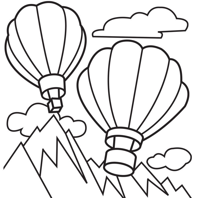 Hot Air Balloon Color Sheet