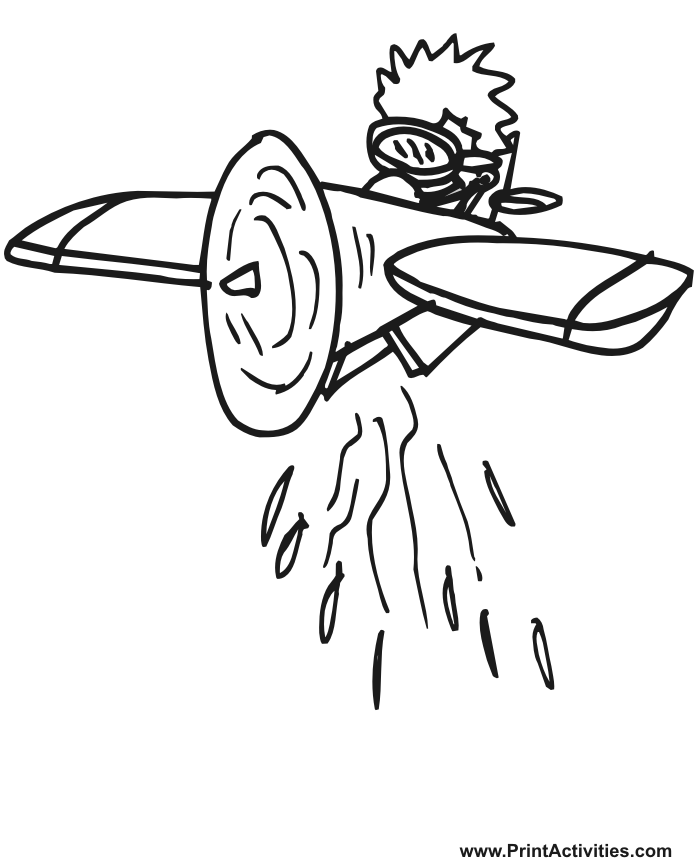 Airplane Coloring Page | Cartoon crop duster