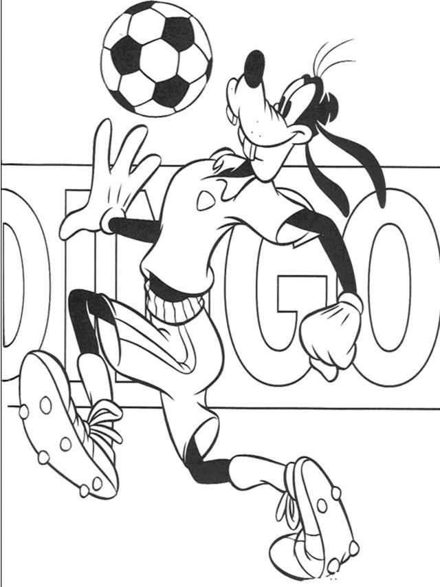 Goofy Coloring Pages Goofy Playing Foot Ball| Coloring Pages Kids