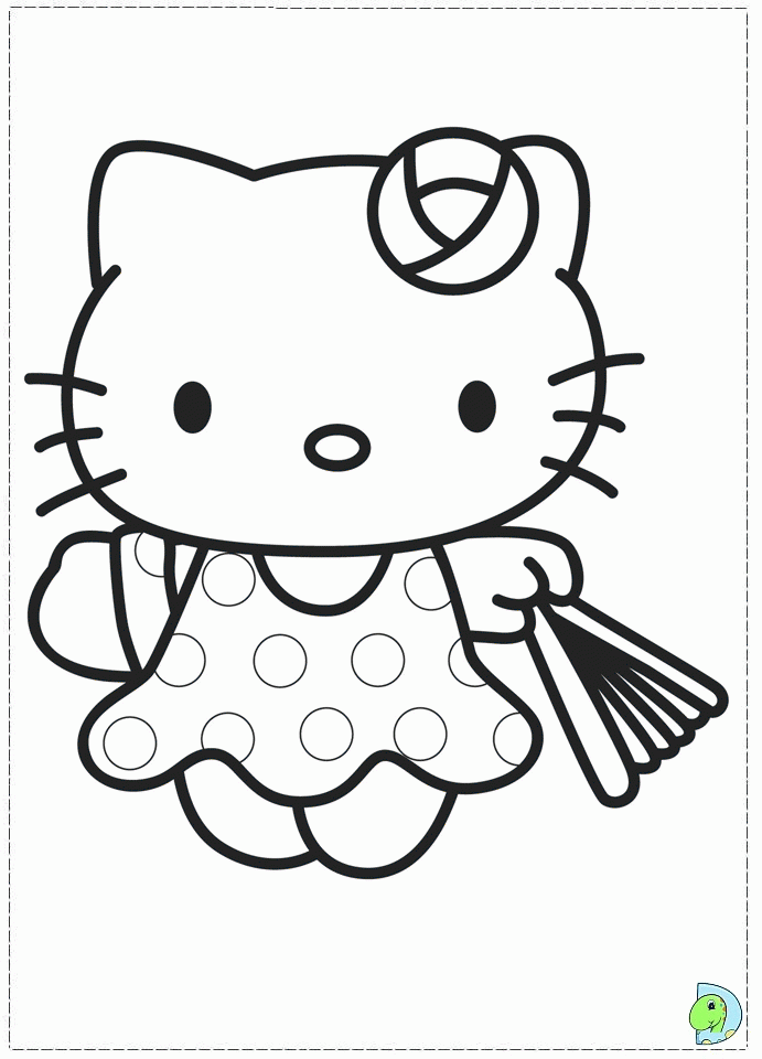 hula hello kitty Colouring Pages