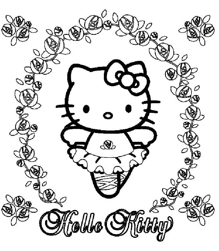 Ballerina Hello Kitty Coloring Pages - Cartoon Coloring Pages