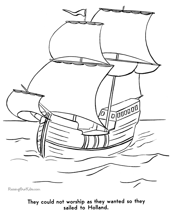 Pilgrim Kids Coloring Page Images  Pictures 