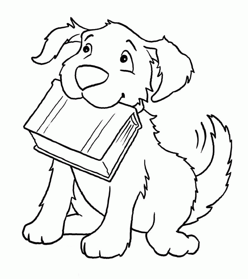 Free Dog Coloring Book Page, Download Free Dog Coloring Book Page png