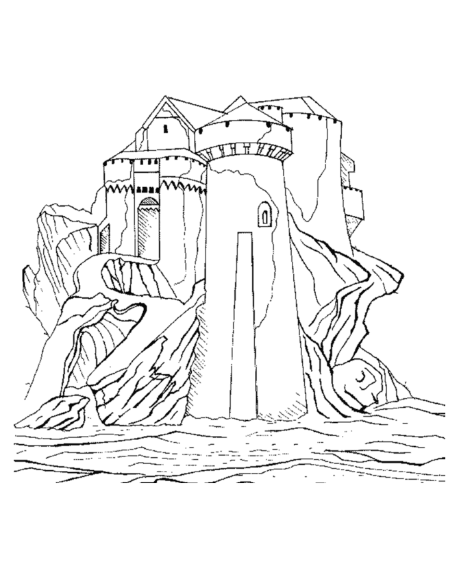 BlueBonkers - Medieval Castles and Churches Coloring Sheets