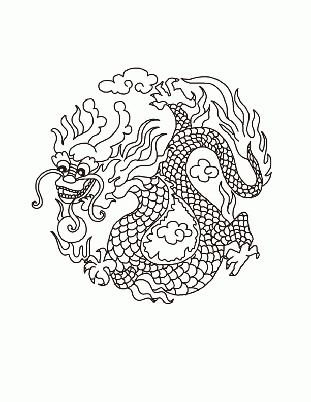 printable sheets of chinese dragons for chinese kids 