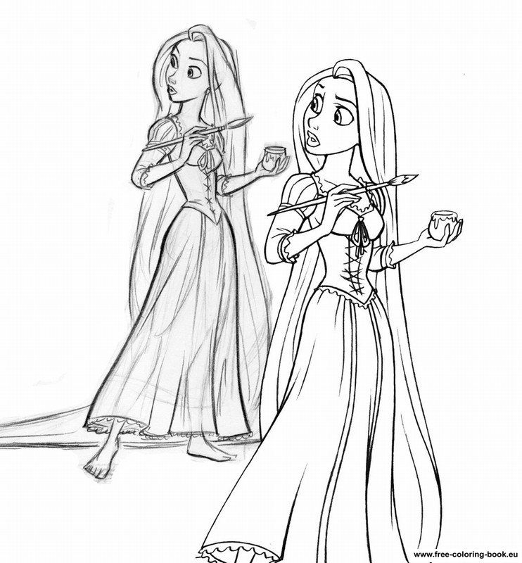 Coloring pages Tangled (Disney) - Rapunzel -  