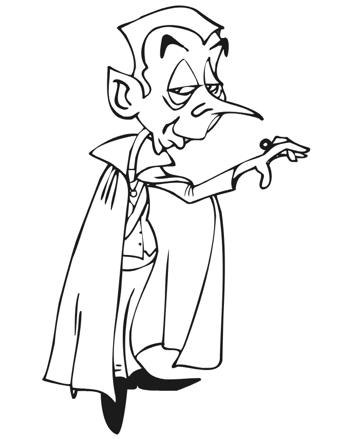 Vampire Coloring Page | Old Count Dracula
