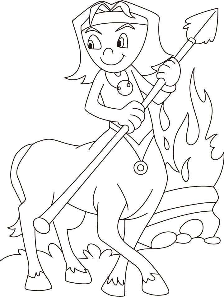 Centaur half horse half man coloring pages | Download Free Centaur
