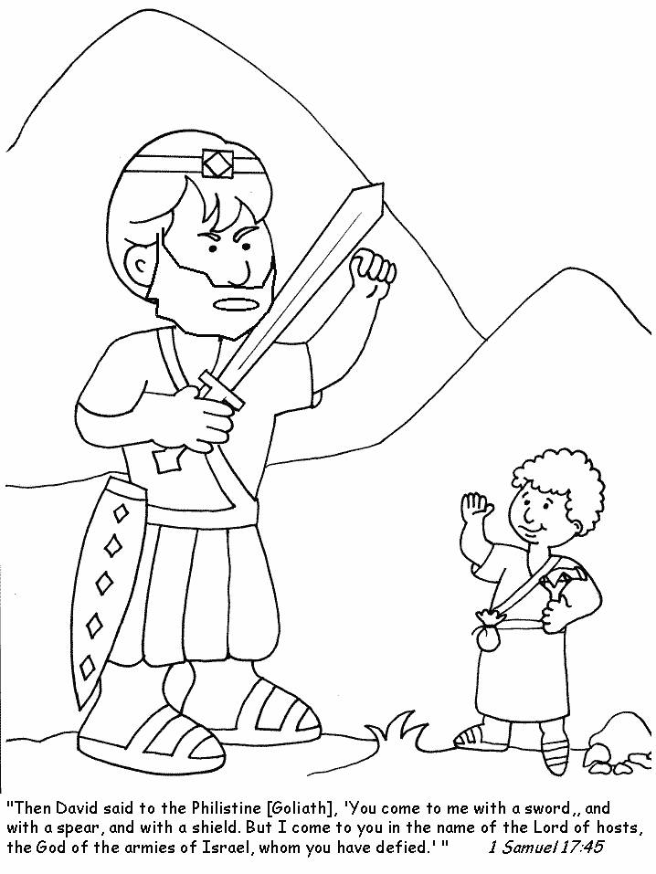 Coloring Page Place : David (and Goliath) Bible Coloring Pages