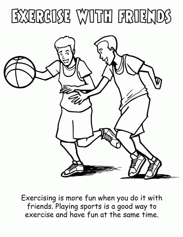 Physical Fitness Colouring Pages