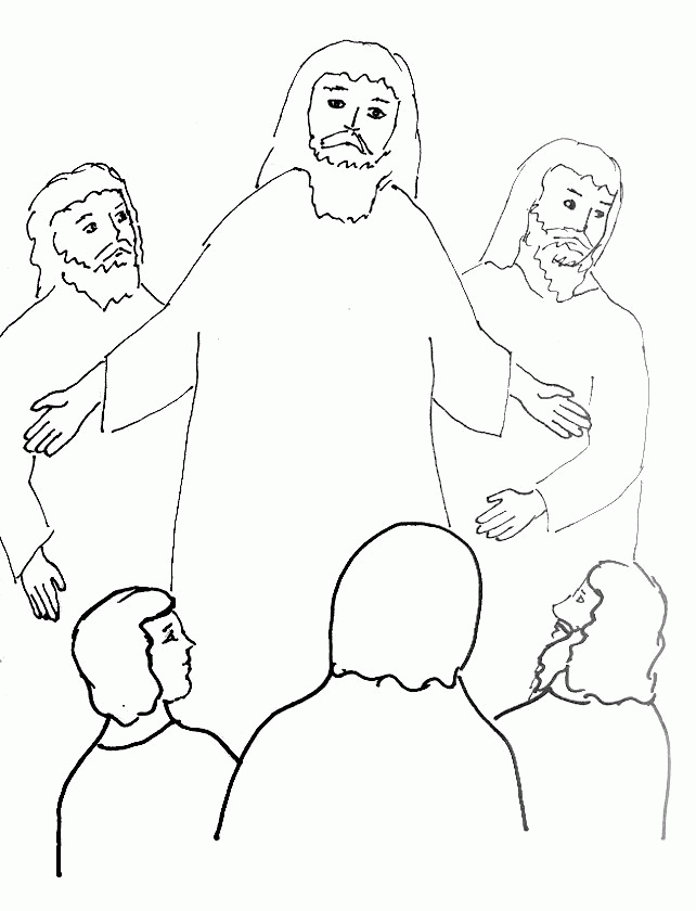 Bible Story Coloring Page for the Transfiguration of Jesus | Free