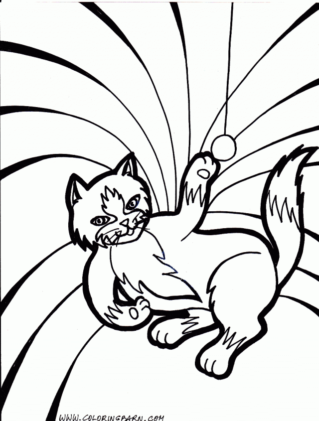 Kitten Coloring Pages Puppies And Kittens Coloring Page