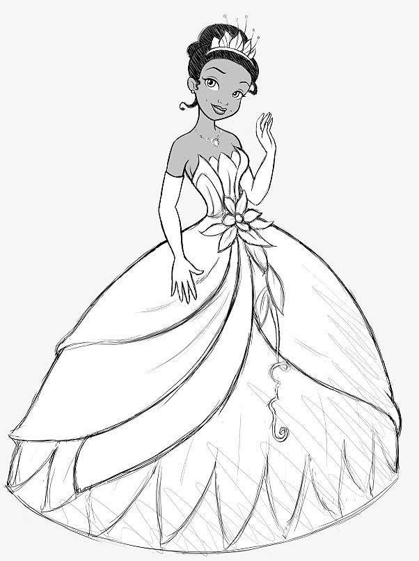 Princess And The Frog Coloring Pages To Print | Cartoon Coloring Pages