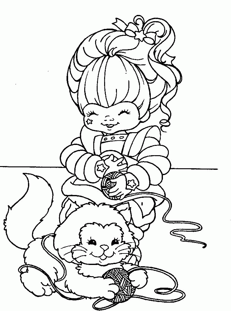 Rainbow Brite Playing With Pet Coloring Pages - Rainbow Brite