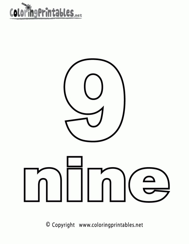 Number Nine Coloring Page A Free Math Coloring Printable