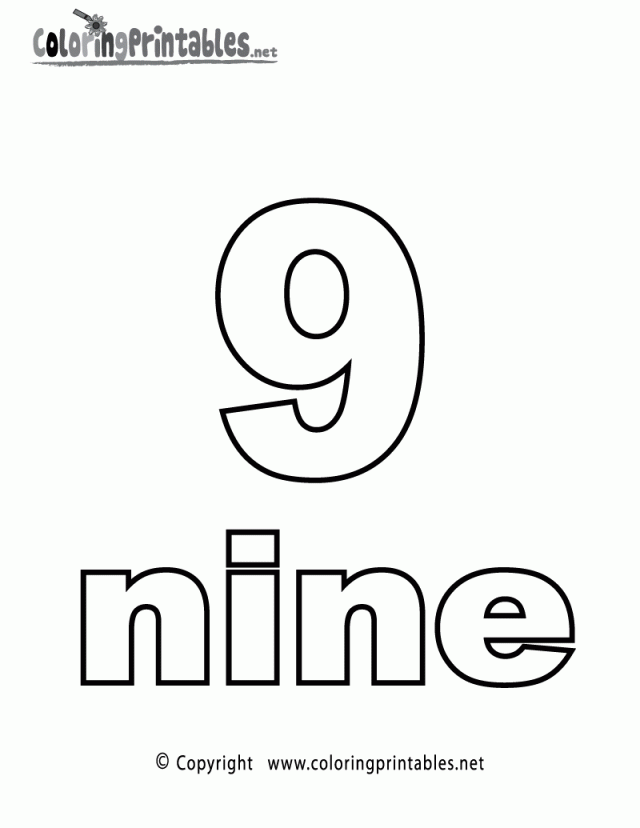 Number 9 Coloring Page Clip Art Library