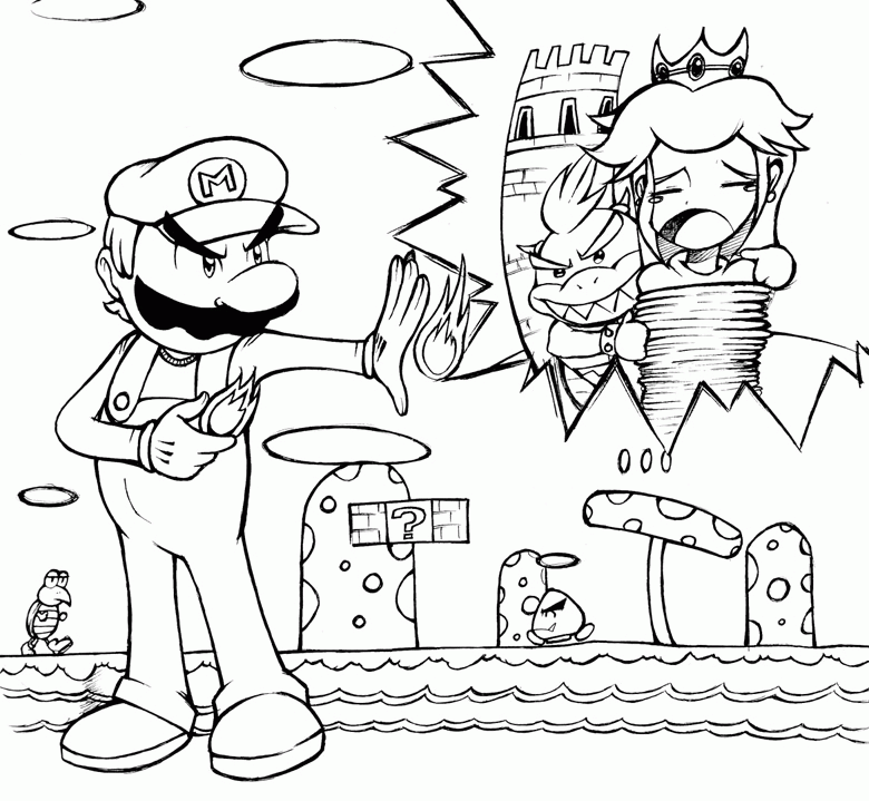 mario peace Colouring Pages