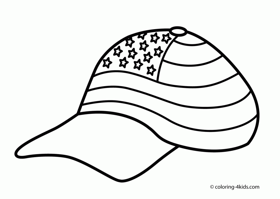 USA Flag Cap Coloring Pages USA Independence Day Coloring Pages