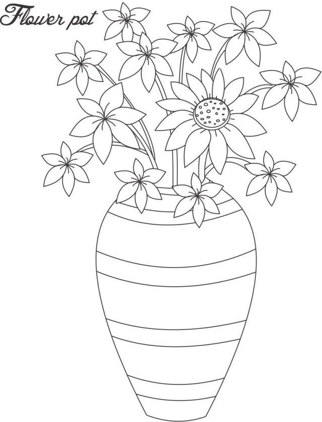 Featured image of post Flower Pot Drawing Easy With Colour : After coloring the flowers with different colors the stems can be colored green and the bottom after completing the pot and the flowers, the background should be colored of light color and you can draw a hi kids, welcome to our amazing colour pages!!