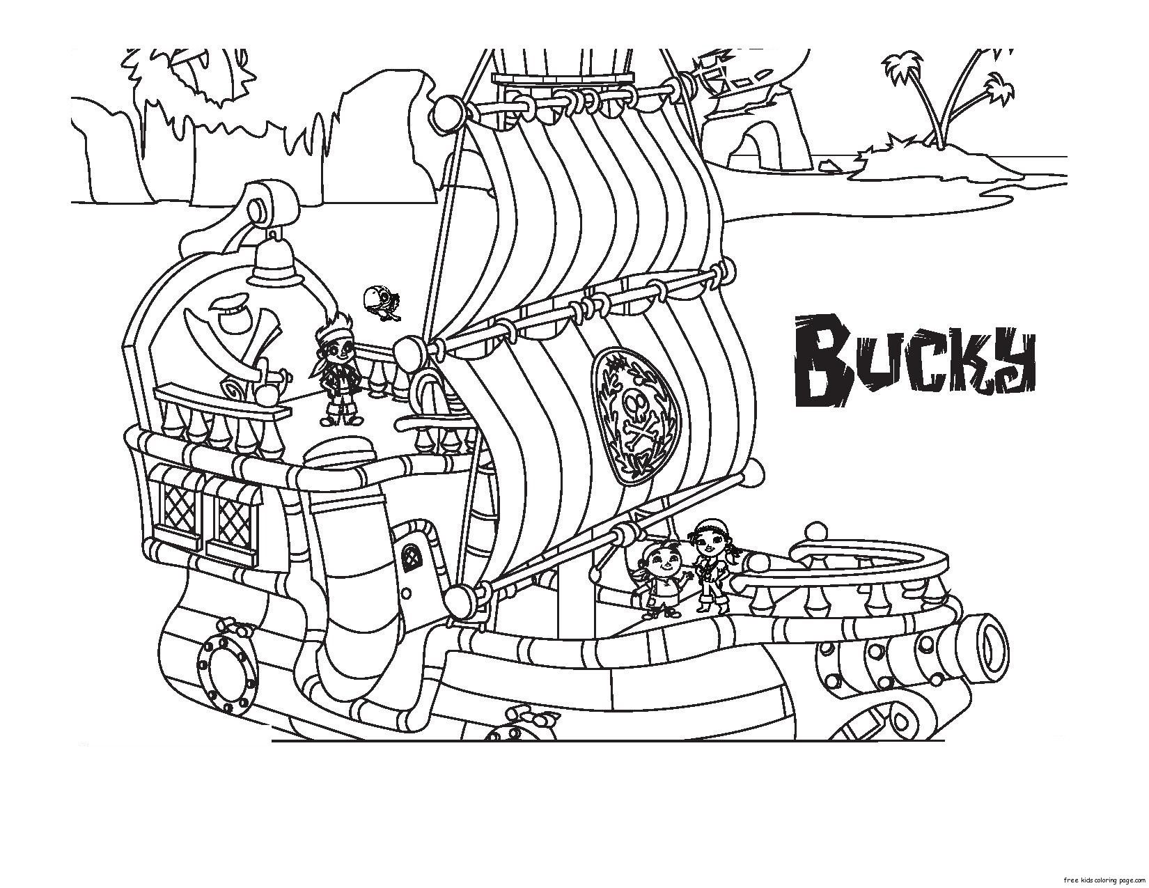 Colouring Pages Jake And Neverland Pirate Ship Clip Art Library