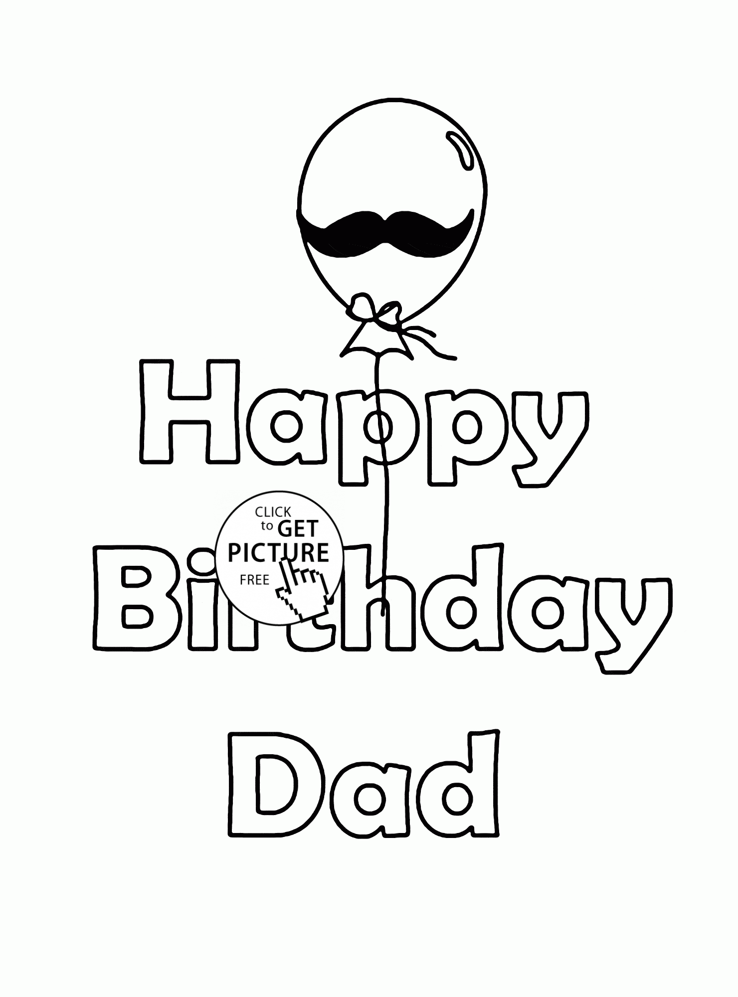 Free Printable Happy Birthday Dad Coloring Pages