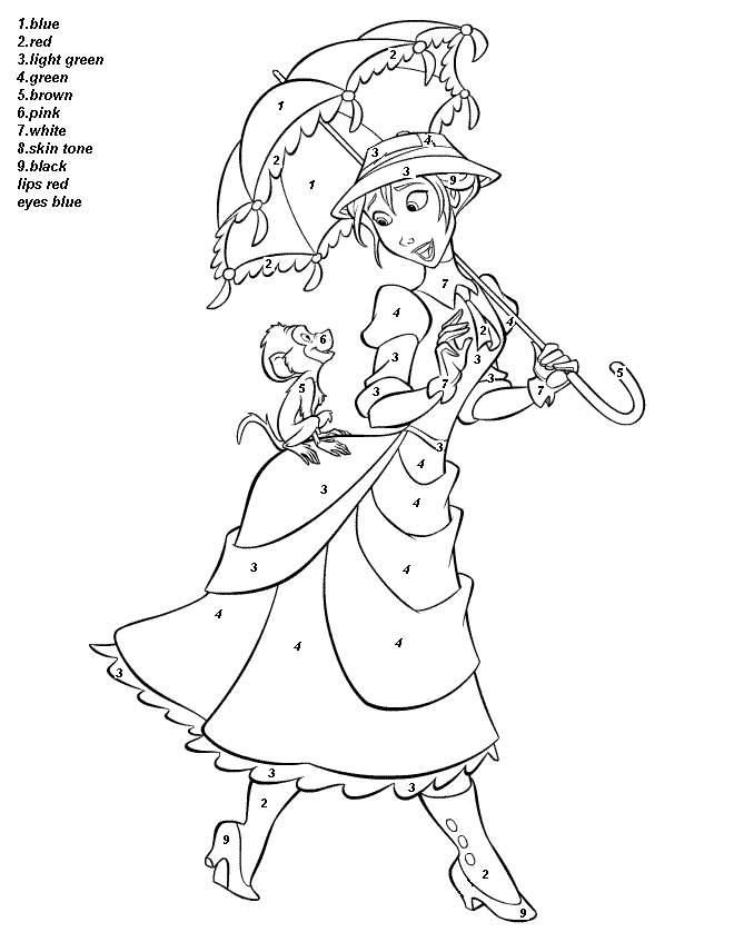 Number Color Pages Disney Color By Number Coloring Pages Clip Art 