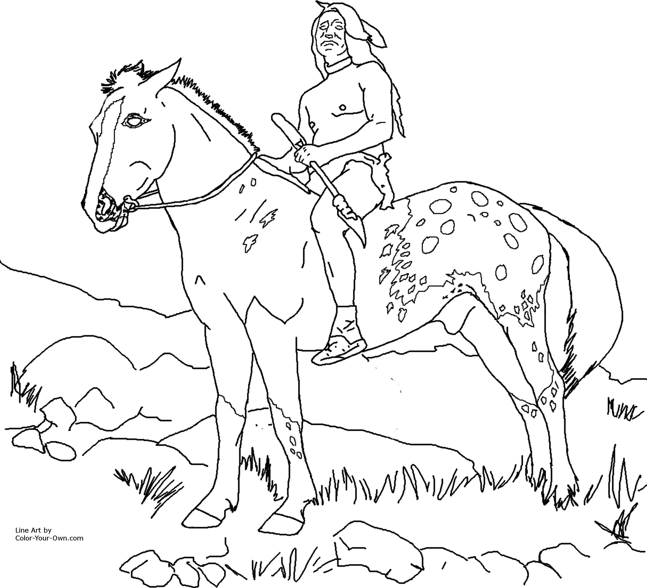 Native American Coloring Page | Coloring Pages for Kids and for Adults