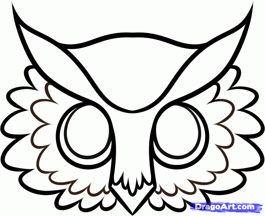 cute owl face drawing