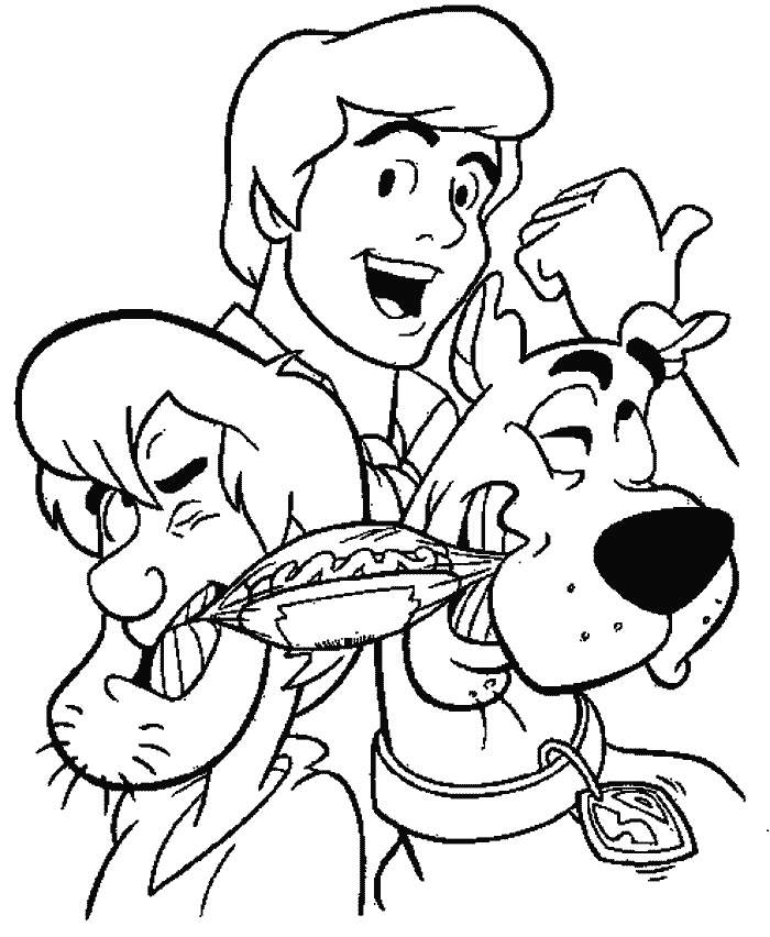 Scooby and Shaggy in Cemetary Coloring Page | Kids Coloring Page