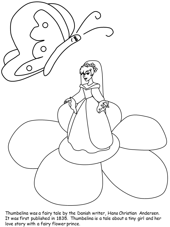 Denmark Thumbelina Countries Coloring Pages  Coloring Book