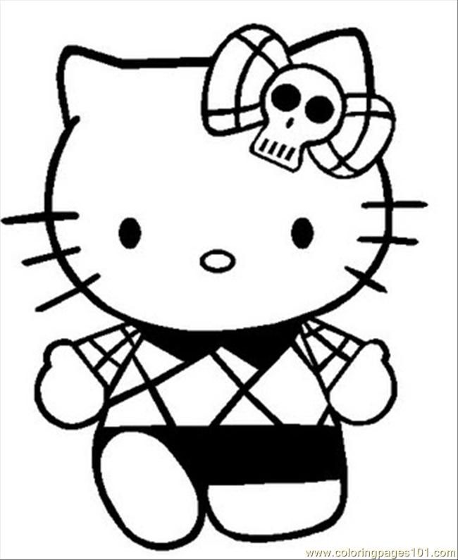 Coloring Pages Hellokitty1 (Cartoons  Hello Kitty)| free printable