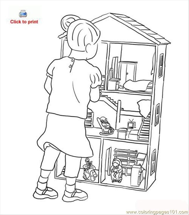 Coloring Pages Doll House Coloring Page (Architecture  Houses