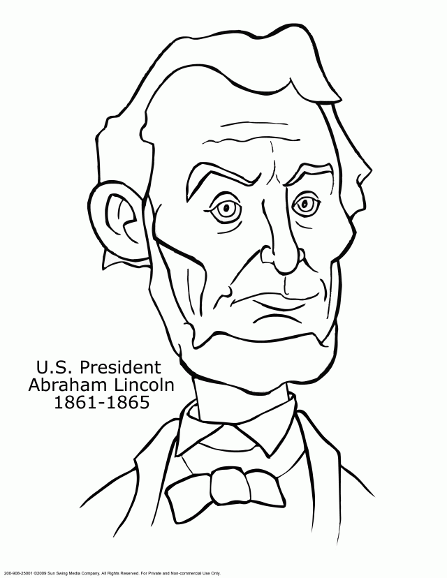 U S President Abraham Lincoln Coloring Pages
