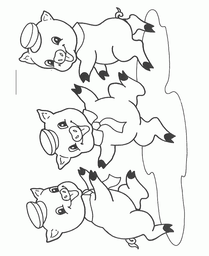 Three Little Pigs Colouring | Coloring Pics