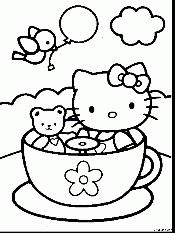 Hello Kitty Easter Coloring Draw: Hello Kitty Easter Coloring